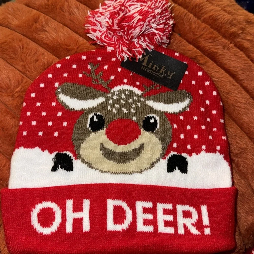 LED Christmas Light‎ Up Hat Novelty Colorful Knitted Beanie Christmas Hat